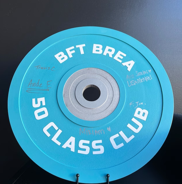 Finished custom bumper plate sign